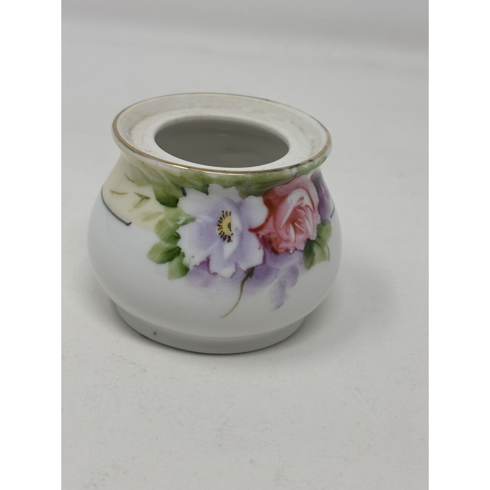 Antique Noritake M Wreath Hand Painted Floral Mini Vase Made in Japan